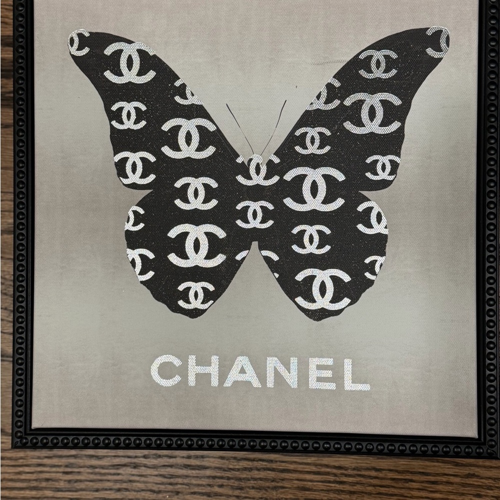 Louis Vuitton & Chanel Butterfly Logo Wall Art Duo - Black & Gold - Picture 3 of 5